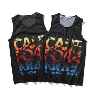 Chinese Kung Fu Superstar Bruce Lee Print Sleeveless T-shirt Top Clothes Mens Sports Training Wu Quick-Drying Mesh Waistcoat