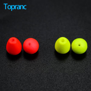 Topranc Yellow/Red EVA Float Fishing Beads Round&Fan-shaped High Buoyancy Fishing Beads - Eye Catching Beans