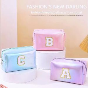 Japan Amazon Cross-Border Taiwan Octagonal Bag Embroider Letters Large Capacity Wash Bag Travel Cosmetics Bag Clutch Bag