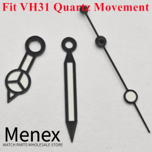 Menex VH31 Black Watch Hands 8mmx12mmx12.5mm with Green Luminous Feature Quartz Movement Compatible Watch Accessories Parts