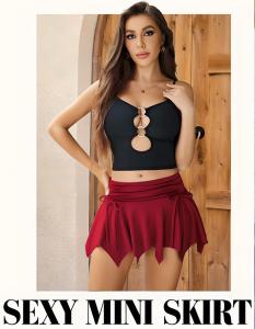 Europe and the United States new high-waist pleated half skirt Spice girl bag buttock senior feeling female short skirt