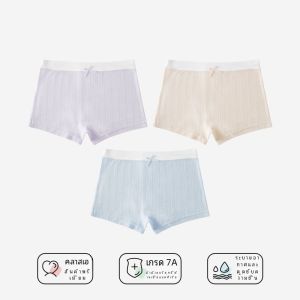 FenTeng Kids ผ้าฝ้าย ชุดชั้นในเด็กผู้หญิงช่วงพัฒนาการต้านเชื้อแบคทีเรียนักเรียนชั้นประถมศึกษาวัยรุ่น กางเกงขาสั้น กางเกงใน