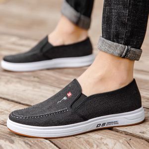 Mens Slip-Resistant Canvas Slip-On Comfortable Breathable Casual Shoes