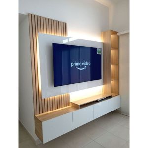 Backdrop Tv Minimalis + Lampu Led