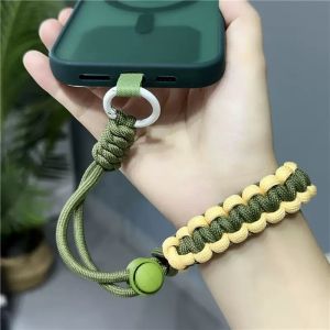 Handwoven Adjustable Universal Mobile Phone Wrist Strap Holder Stand for IPhone 16 Pro Outdoor Anti-Lost Hanging Card Bracelet