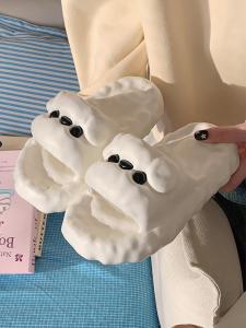 Cute Teddy Dog Slippers Women Anti-Slip Deodorant Outdoor Wear Summer Home EVA Thick Bottom Cold Slippers Fine Strips