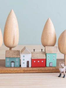 ของตกแต่งไม้ขนาดเล็ก Adyng ชั้นวางของตกแต่งบ้าน วัสดุไม้ โมเดลบ้าน จัดวางสิ่งของในบ้าน งานฝีมือตกแต่ง ของตกแต่งห้องนอนสำหรับเด็ก