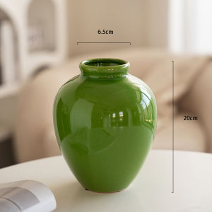 โถดอกไม้เซรามิกสีเขียวลายหิมะ ตกแต่งห้องรับแขกแบบเรียบง่ายหรูหรา เครื่องประดับตกแต่งสำหรับงานปาร์ตี้และงานแต่งงาน