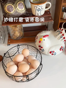 Giỏ đựng trứng gà rổ đựng trứng bằng sắt giỏ đựng đồ nhà bếp bằng sứ xếp gọn nhà bếp trang trí nhà cửa GIBA