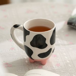1pc 500ml/17oz Funny Cow Print Coffee Mug Ceramic Coffee Cup Water Cup Summer Winter Drinkware Perfect Gift