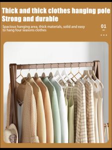 Bamboo Wooden Clothes Rack Floor Hanger Clothes Rack Stand Hanging Clothes Organizer Bedroom Multi-function  Triangle Clothes Hanger Shoe Racks with Wheels