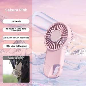 【Ice Cooling】Air conditioner fan handheld cooling fan extra strong wind-cooled usb rechargeable fan small
