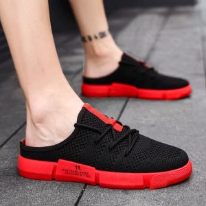 Half Shoes For Men: Breathable Mesh Rubber Shoes & Slip On Lazy Shoes