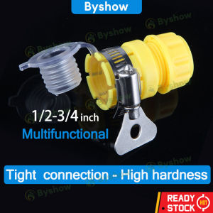 Byshow (1/2" & 3/4") 2 In 1 Universal Faucet Adapter Garden Watering Hose Quick Connector Home Kitchen Bathroom Water Tap Accessories Kepala Paip Air Fittings