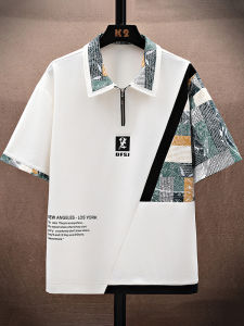 Half Zipper Polo Shirt Mens Short Sleeve Summer Fashion Brand Ice Silk Quick-Drying Lapel T-Shirt Mens Loose Casual Half Sleeve T-shirt