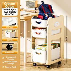 Moveable Multi-layer Book Storage Shelf Under Table Organizer