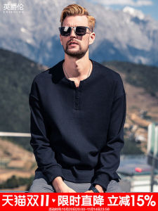 Áo Thun Dài Tay Dày 300g Enjeolon Dành Cho Nam Dáng Rộng Màu Trơn Phong Cách Mỹ Áo Lót Chất Liệu Cotton Polyester Mùa Thu