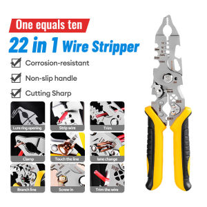 22-in-1 Multifunctional Electrical Stripping Pliers - Electrical Wire Crimper - Electrician Multi-Purpose Stripper - Wire Cutter  多功能通用工具钳