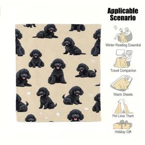 VIKAMA Dog Love Blanket Warm Cute Dog Lying in Bedroom Living Room Sofa Blanket Pet Theme Home Decoration Gift