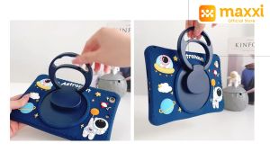 Casing Samsung Galaxy Tab A7 Lite 8.7 2023 2021 WiFi 5G LTE Case SM T225 T220 Softcase Kid Stand Standing Rotating 360 Cover Tablet Anak BONUS Strap Tali Motif Unicorn Girl Astronot We Bare Bears Cute Cat Stella Lou Impor Kualitas Premium Bahan Tebal