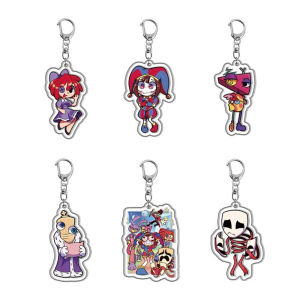 Anime Circus Pomni Jax Ragatha Gangle Zooble Kinger Cosplay Costume Acrylic Key Chain Keychain Pendant Prop Accessories Gift
