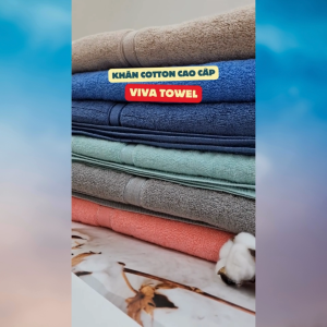 Khăn tắm lau mặt lau đầu VIVA TOWEL cotton cao cấp chính hãng mềm mịn thấm nước không phai màu không rụng lông dùng cho bé trẻ em người lớn nam nữ spa salon khách sạn du lịch đi biển