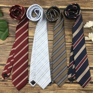 Basic Style for Schools JK Stripes Tie Female DK Japanese Style Hand Hit Long Badge 7cm Shirt Dark Red Purplish Blue Coffee