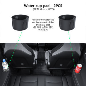 2Pcs 3rd Row Side Cup Holder Case Fits Tesla Model Y L 6 Seater 2026 Silicone Bottle Pad Anti-scratch Interior Styling