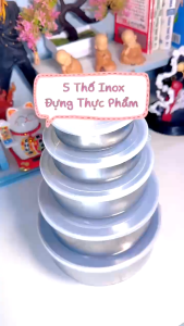 Bộ 5 Thố Inox Có Nắp Đựng Thực Phẩm 5 Size Tiện Lợi Bền Đẹp An Toàn Cho Nhà Bếp Gia Đình