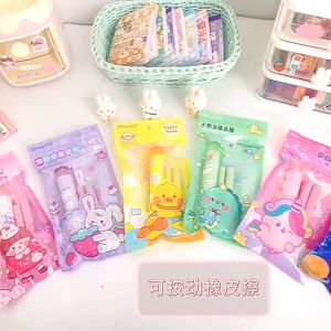 ยางลบดินสอ แบบกด ลายการ์ตูนน่ารัก แกนยางลบถอด ยางลบแท่ง ยางลบดินสอ