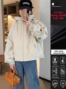 XUNYI | Áo Khoác Ngắn Có Mũ Double Zip Phong Cách Thường Ngày Ấm Áp