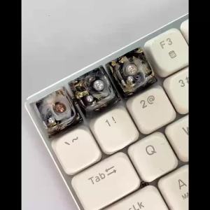 Keycap Ngọc Trai Bằng Nhựa Tùy Chỉnh Với Cấu Hình Lá Vàng Trong Suốt Dành Cho Bàn Phím Chơi Game MX Axis Personality Keycap