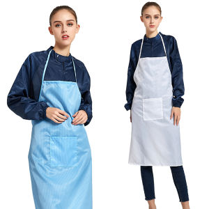 Anti-Static Apron Dust-Free Clean Work Waistcoat Food Service Coat of Arms Non-Flammable Protective Apron for Household Cleaning
