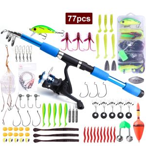 NGB 1.8/2.1m Telescopic Fishing Rod Reel Combo Full Kit Carbon Fiber Rod Pole Spinning Reel Fishing Bag Case Pesca Gear Set