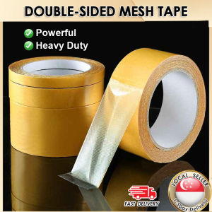 🇸🇬【SG stock】Double Sided Adhesive Tape Mesh Tape Cloth Fabric Tape  adhesive Yellow Mesh Traceless Duct tape Translucent Strong Fixation Adhesive