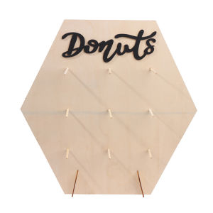 Wooden Donut Stand Donuts Wall Display Stand Cake Shop Supplies for Party Birthday Wedding