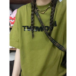 American Retro Plus Size Plus Size Ladies Pure Cotton Short-Sleeved T-shirt Female Loose Slim Looking Small Easiest for Match Mid Length Long Length Tops Fashion