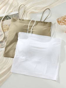 Womens Strapless Vest Integrated Ice Silk Seamless White Tube Top Inner Wear Outer Wear Comfortable Bralette Nylon Spandex