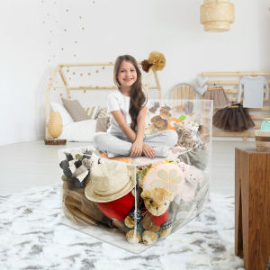 Clear PVC Toy Storage Chair Cover with Zipper Waterproof Large Capacity Dolls KidsStuffed Plush Toy hat clothes Organizer Bag