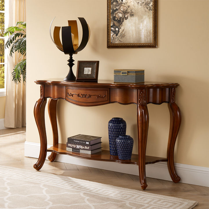 AmericanStyle Solid Wood Hallway Table Wall Half round Table Living