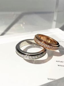 Rotatable Titanium Steel Ring Womens Fashion Starry Sky Ring Couples Rings Lightweight Luxury Index Finger Ring