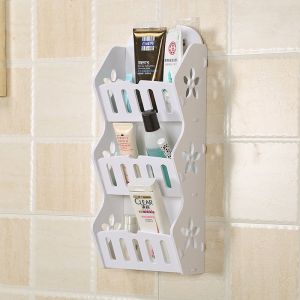 Kệ đựng mỹ phẩm treo tường - Kệ để đồ phòng tắm cao cấp chất liệu gỗ PVC kháng nước 100% chịu lực tốt