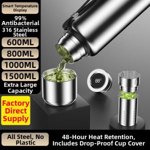 Tea and Water Separation Insulated Cup Stainless Steel