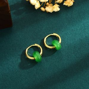 saudi gold 18k pawnable legit pure gold Jade earrings