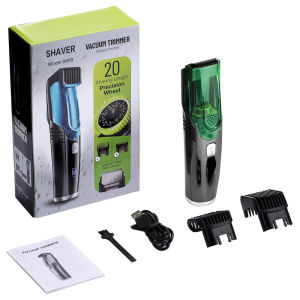 Cordless Men Beard Trimmer Rechargeable Electric Shaver Vacuum Hair Clipper For Mustache Sideburns Waterproof Shaving Machine