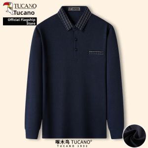 TUCANO | Mens Long Sleeve Business Polo Shirt Middle-Aged and Elder