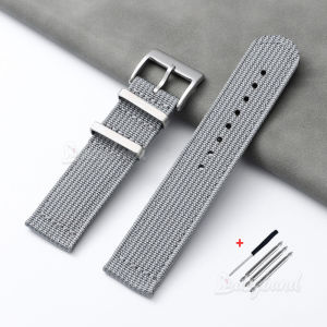 Woven Canvas Watch Strap 18mm 20mm 22mm Khaki Black Universal Nylon Band for Men Women Military Sport Soft Bracelet Accessories