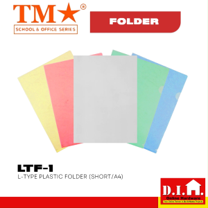 Do It Home TM LTF-1 L-Type Plastic Folder Short/A4 Size Transparent Multi-Color