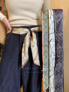 Elegant Long Scarf Necklace Womens 2025 New Retro Feelings Neck Protection Choker Scarf Trendy Waist Belt Korean Style Winter