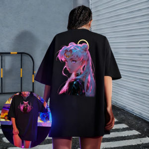Sailor Moon Womens T-shirt Tsukino Usagi Princess Serenity Anime Tee Summer Spring Girls Short Sleeves Parent-child Outfits